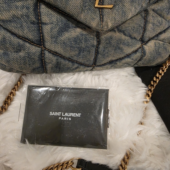 Yves Saint Laurent Quilted Denim Clutch - Picture 3 of 10